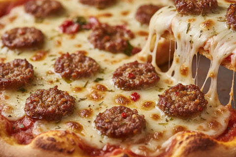 Grilled Sausage-Basil Pizzas