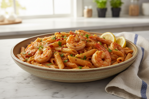 Penne with Spicy Shrimp