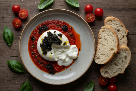 Burrata Rosso with Caviar