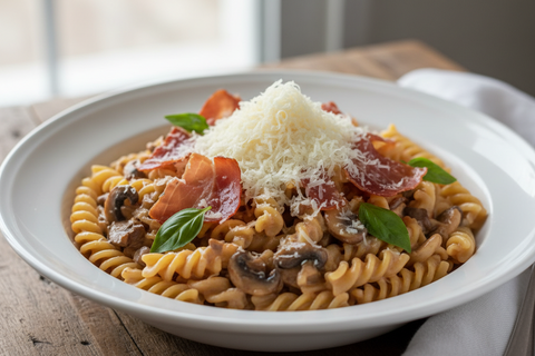 Mushroom & Prosciutto Pasta with Ceriello Homemade Vodka Sauce