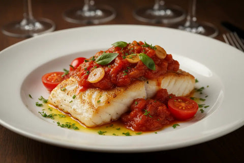 Basil Sauce Baked Cod