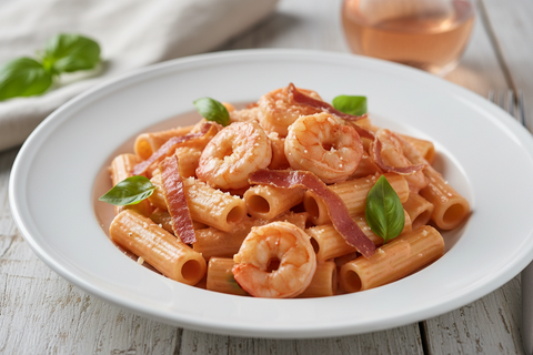 Vodka Sauce Shrimp & Prosciutto Rigatoni