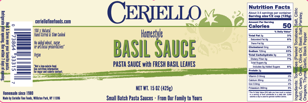 Ceriello Homemade Basil Sauce