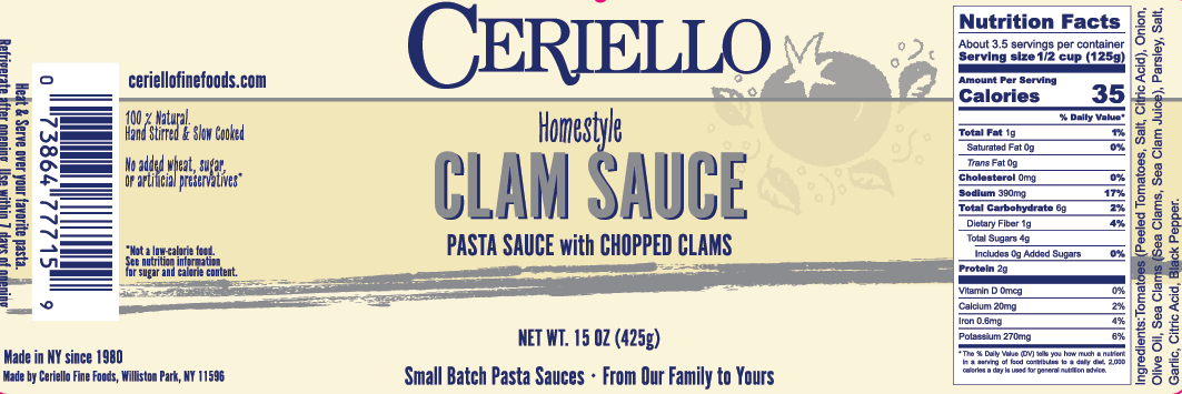 Ceriello Homemade Clam Sauce