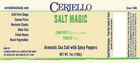 Ceriello Salt Magic Pepper & Tomato label artwork