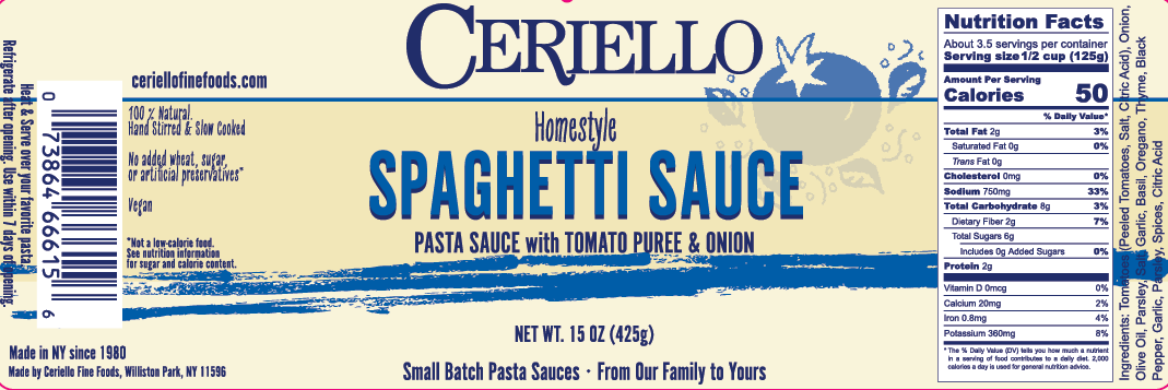 Ceriello Homemade Spaghetti Sauce