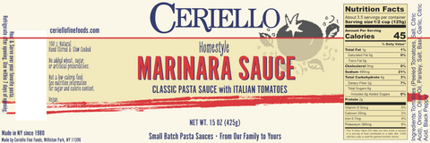 Ceriello Homemade Marinara Sauce