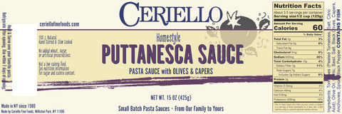 Ceriello Homemade Puttanesca Sauce