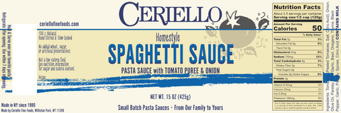 Ceriello Homemade Spaghetti Sauce