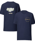 Ceriello Mozzarella Knot T-Shirt - Knotorious - Navy - Front and Back